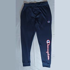 Sweatpants Champion Navy Blue Cuff Legs Size L Large 36 Workout Activewear